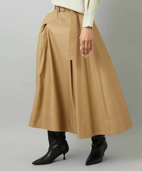 MICHEL KLEIN / ミッシェルクラン ロング・マキシ丈スカート | [セットアップ対応]ミリタリータックAラインスカート | 詳細1