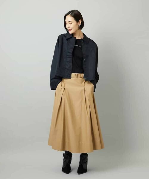 MICHEL KLEIN / ミッシェルクラン ロング・マキシ丈スカート | [セットアップ対応]ミリタリータックAラインスカート | 詳細13