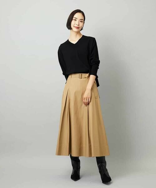 MICHEL KLEIN / ミッシェルクラン ロング・マキシ丈スカート | [セットアップ対応]ミリタリータックAラインスカート | 詳細16