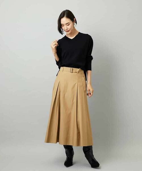 MICHEL KLEIN / ミッシェルクラン ロング・マキシ丈スカート | [セットアップ対応]ミリタリータックAラインスカート | 詳細18