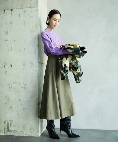 MICHEL KLEIN / ミッシェルクラン ロング・マキシ丈スカート | [セットアップ対応]ミリタリータックAラインスカート | 詳細25