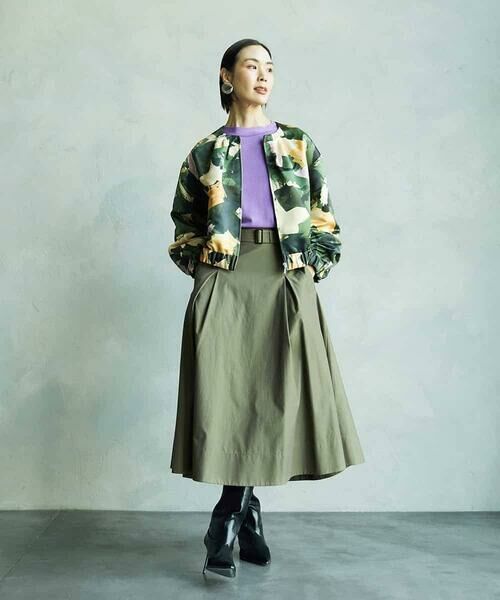 MICHEL KLEIN / ミッシェルクラン ロング・マキシ丈スカート | [セットアップ対応]ミリタリータックAラインスカート | 詳細26