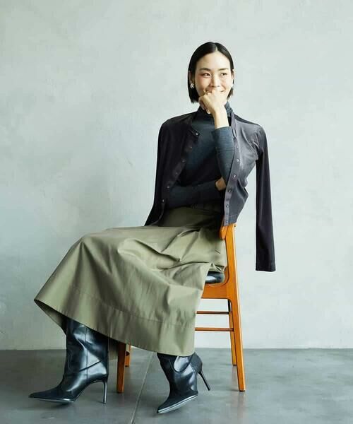 MICHEL KLEIN / ミッシェルクラン ロング・マキシ丈スカート | [セットアップ対応]ミリタリータックAラインスカート | 詳細29