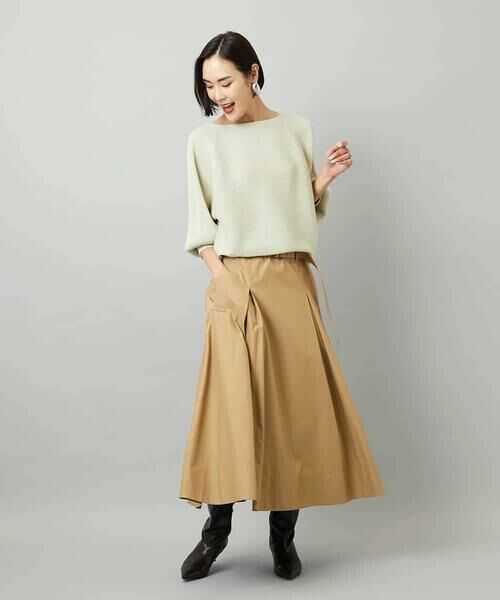 MICHEL KLEIN / ミッシェルクラン ロング・マキシ丈スカート | [セットアップ対応]ミリタリータックAラインスカート | 詳細4