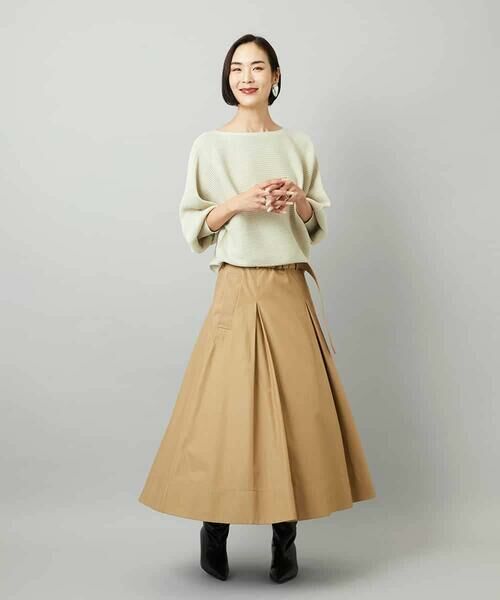 MICHEL KLEIN / ミッシェルクラン ロング・マキシ丈スカート | [セットアップ対応]ミリタリータックAラインスカート | 詳細5