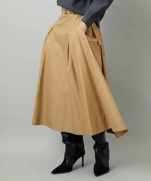 MICHEL KLEIN / ミッシェルクラン ロング・マキシ丈スカート | [セットアップ対応]ミリタリータックAラインスカート | 詳細6