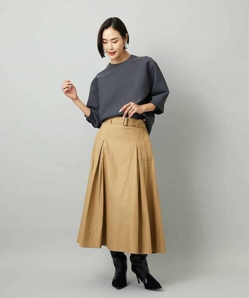 MICHEL KLEIN / ミッシェルクラン ロング・マキシ丈スカート | [セットアップ対応]ミリタリータックAラインスカート | 詳細8