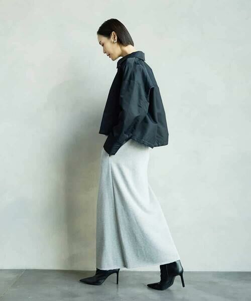 MICHEL KLEIN / ミッシェルクラン ロング・マキシ丈スカート | [セットアップ対応]ラメ裏毛ナロースカート | 詳細6