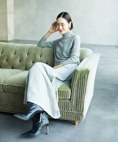 MICHEL KLEIN / ミッシェルクラン ロング・マキシ丈スカート | [セットアップ対応]ラメ裏毛ナロースカート | 詳細7