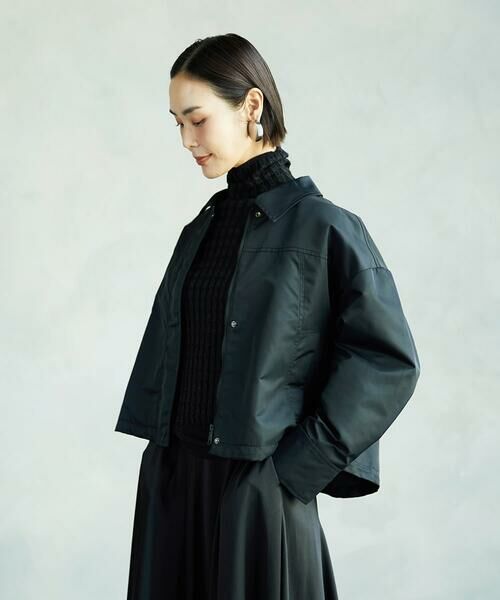 MICHEL KLEIN/ミッシェルクラン ステンカラーショートブルゾン ブラック M