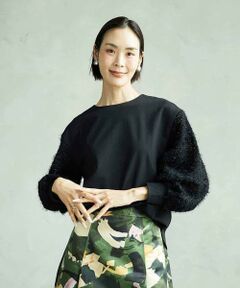 MICHEL KLEIN / ミッシェルクラン カットソー | パフスリーブ異素材カットソー