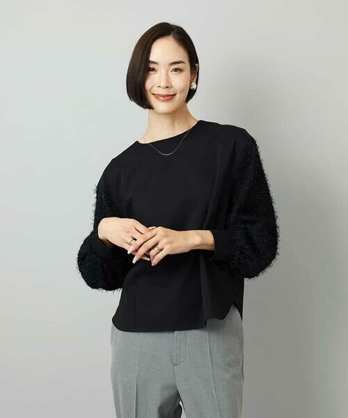 MICHEL KLEIN / ミッシェルクラン カットソー | パフスリーブ異素材カットソー | 詳細12