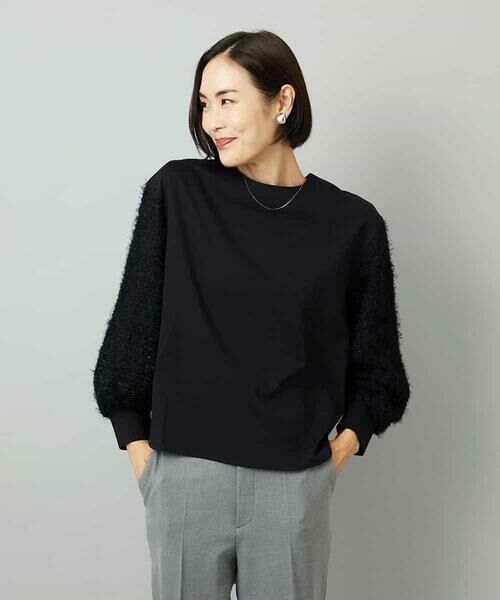 MICHEL KLEIN / ミッシェルクラン カットソー | パフスリーブ異素材カットソー | 詳細14