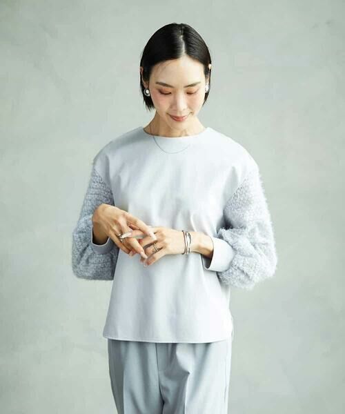 MICHEL KLEIN / ミッシェルクラン カットソー | パフスリーブ異素材カットソー | 詳細17