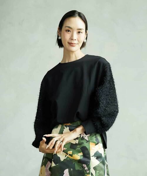 MICHEL KLEIN / ミッシェルクラン カットソー | パフスリーブ異素材カットソー | 詳細2