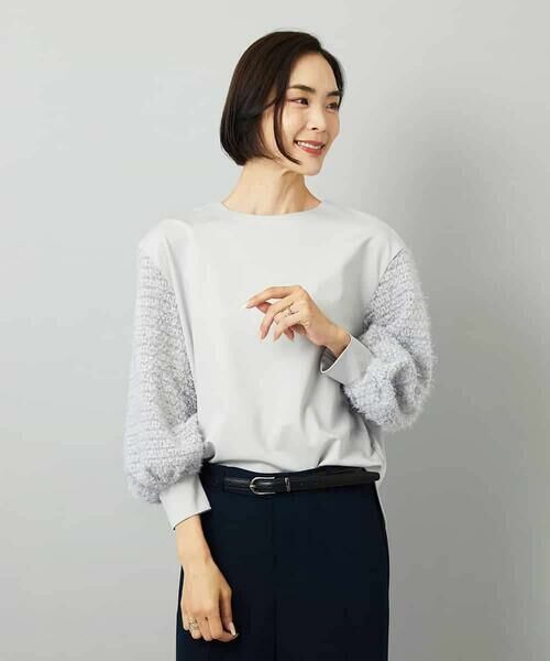 MICHEL KLEIN / ミッシェルクラン カットソー | パフスリーブ異素材カットソー | 詳細22