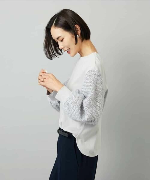 MICHEL KLEIN / ミッシェルクラン カットソー | パフスリーブ異素材カットソー | 詳細23