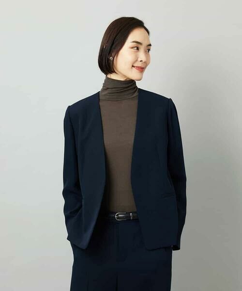 MICHEL KLEIN / ミッシェルクラン カットソー | ［レイヤードにおすすめ］シアーハイネックカットソー | 詳細2