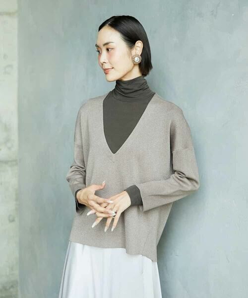 MICHEL KLEIN / ミッシェルクラン カットソー | ［レイヤードにおすすめ］シアーハイネックカットソー | 詳細4