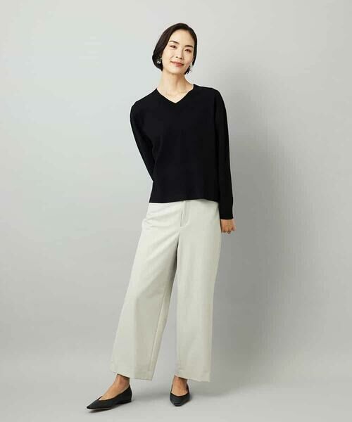 MICHEL KLEIN / ミッシェルクラン その他パンツ | [定番人気]ストレッチ裏起毛ワイドパンツ | 詳細13