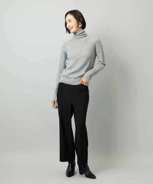 MICHEL KLEIN / ミッシェルクラン その他パンツ | [定番人気]ストレッチ裏起毛ワイドパンツ | 詳細19