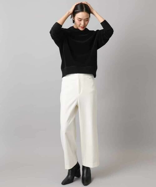 MICHEL KLEIN / ミッシェルクラン その他パンツ | ［定番人気/新色追加］裏起毛ワイドクロップドパンツ(機能素材) | 詳細11