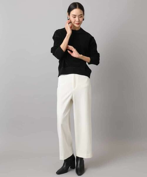 MICHEL KLEIN / ミッシェルクラン その他パンツ | ［定番人気/新色追加］裏起毛ワイドクロップドパンツ(機能素材) | 詳細12