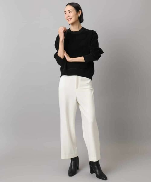 MICHEL KLEIN / ミッシェルクラン その他パンツ | ［定番人気/新色追加］裏起毛ワイドクロップドパンツ(機能素材) | 詳細13