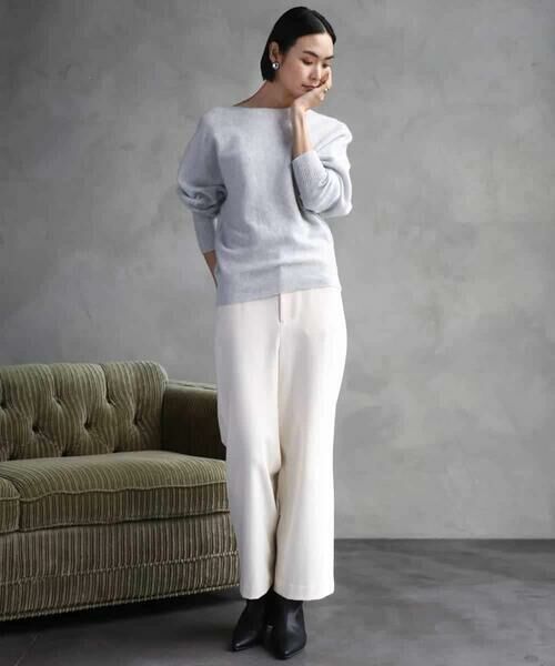 MICHEL KLEIN / ミッシェルクラン その他パンツ | ［定番人気/新色追加］裏起毛ワイドクロップドパンツ(機能素材) | 詳細21