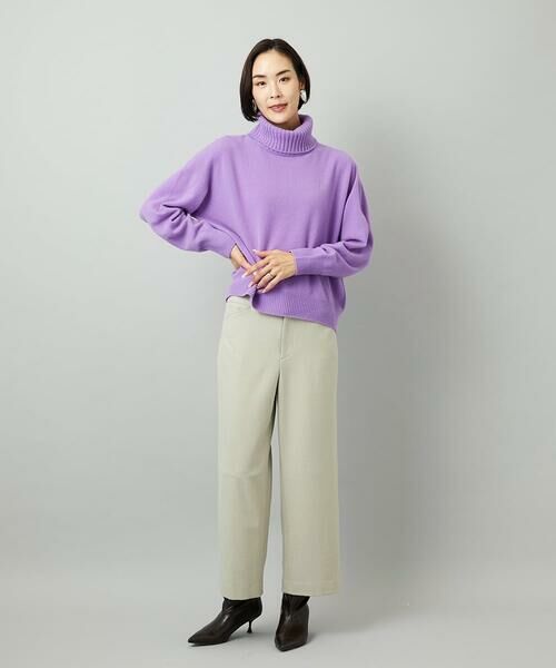 MICHEL KLEIN / ミッシェルクラン その他パンツ | ［定番人気/新色追加］裏起毛ワイドクロップドパンツ(機能素材) | 詳細3