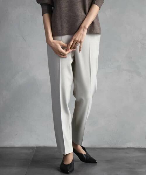 MICHEL KLEIN / ミッシェルクラン その他パンツ | ［定番素材］裏起毛ストレッチテーパードパンツ(機能素材) | 詳細1