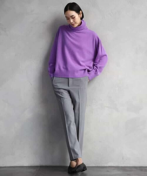 MICHEL KLEIN / ミッシェルクラン その他パンツ | ［定番素材］裏起毛ストレッチテーパードパンツ(機能素材) | 詳細27