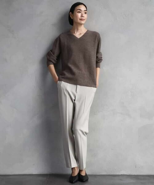 MICHEL KLEIN / ミッシェルクラン その他パンツ | ［定番素材］裏起毛ストレッチテーパードパンツ(機能素材) | 詳細3