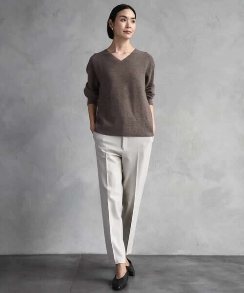 MICHEL KLEIN / ミッシェルクラン その他パンツ | ［定番素材］裏起毛ストレッチテーパードパンツ(機能素材) | 詳細4