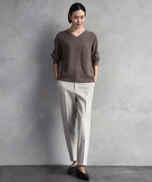 MICHEL KLEIN / ミッシェルクラン その他パンツ | ［定番素材］裏起毛ストレッチテーパードパンツ(機能素材) | 詳細5