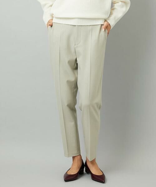 MICHEL KLEIN/ミッシェルクラン ［定番素材］裏起毛ストレッチテーパードパンツ(機能素材) ベージュ S