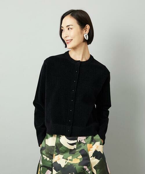 MICHEL KLEIN/ミッシェルクラン コンパクトモールカーディガン ブラック L