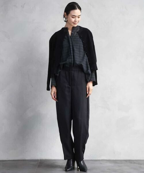 MICHEL KLEIN / ミッシェルクラン シャツ・ブラウス | シアーチェックAラインブラウス | 詳細11