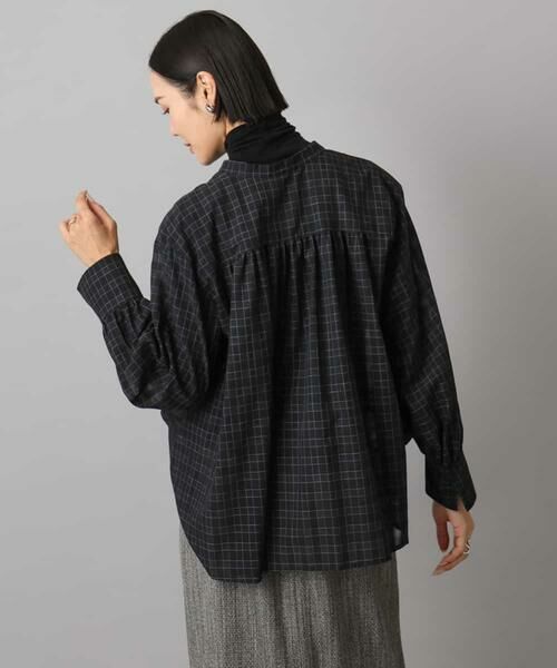 MICHEL KLEIN / ミッシェルクラン シャツ・ブラウス | シアーチェックAラインブラウス | 詳細16