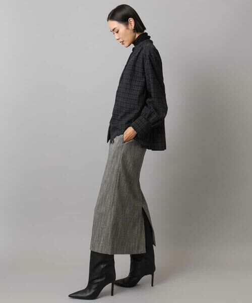 MICHEL KLEIN / ミッシェルクラン シャツ・ブラウス | シアーチェックAラインブラウス | 詳細18