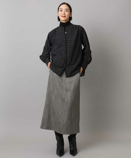 MICHEL KLEIN / ミッシェルクラン シャツ・ブラウス | シアーチェックAラインブラウス | 詳細19