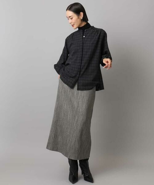 MICHEL KLEIN / ミッシェルクラン シャツ・ブラウス | シアーチェックAラインブラウス | 詳細20