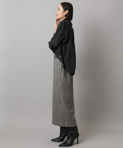 MICHEL KLEIN / ミッシェルクラン シャツ・ブラウス | シアーチェックAラインブラウス | 詳細23