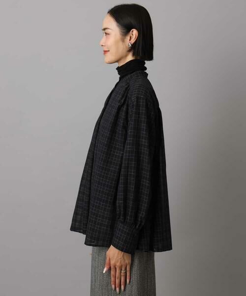 MICHEL KLEIN / ミッシェルクラン シャツ・ブラウス | シアーチェックAラインブラウス | 詳細25