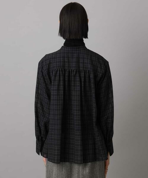 MICHEL KLEIN / ミッシェルクラン シャツ・ブラウス | シアーチェックAラインブラウス | 詳細26