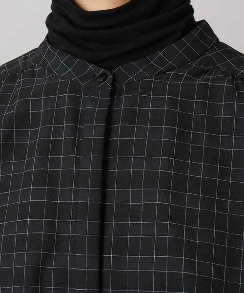 MICHEL KLEIN / ミッシェルクラン シャツ・ブラウス | シアーチェックAラインブラウス | 詳細27