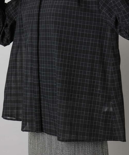 MICHEL KLEIN / ミッシェルクラン シャツ・ブラウス | シアーチェックAラインブラウス | 詳細29