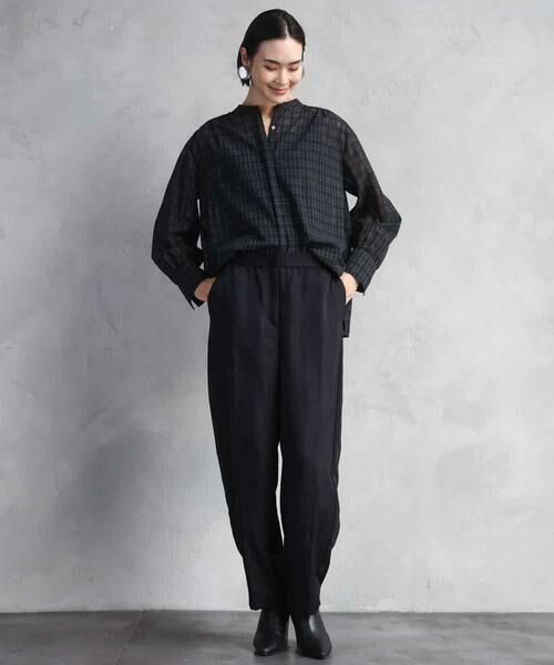 MICHEL KLEIN / ミッシェルクラン シャツ・ブラウス | シアーチェックAラインブラウス | 詳細3