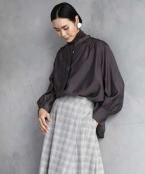 MICHEL KLEIN / ミッシェルクラン シャツ・ブラウス | シアーAラインブラウス | 詳細1