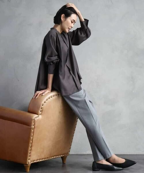 MICHEL KLEIN / ミッシェルクラン シャツ・ブラウス | シアーAラインブラウス | 詳細11